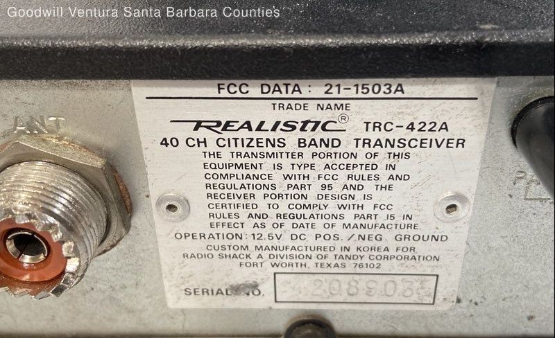 Realistic TRC-422A CB Radio