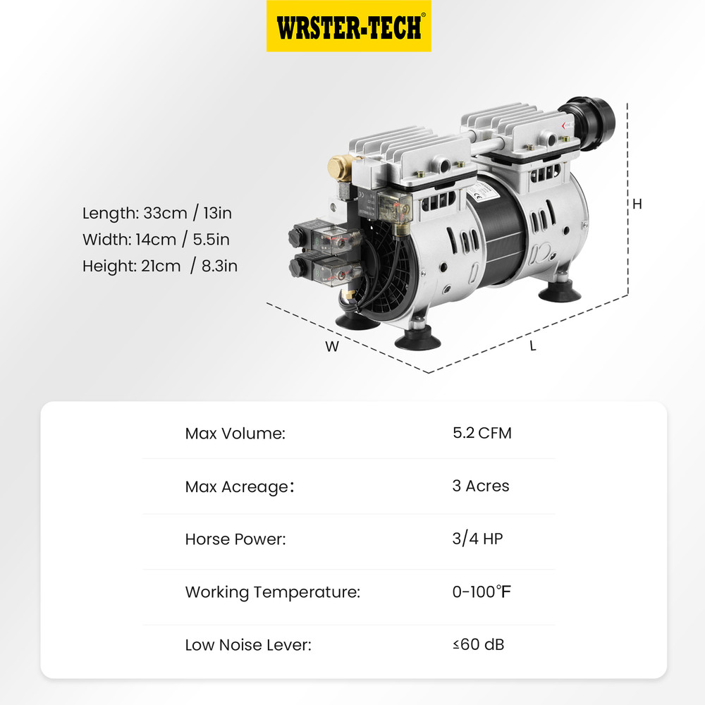5.2 CFM Pond Aerator Pump Compressor Bubbler Timer Switch Lake Aerator System US