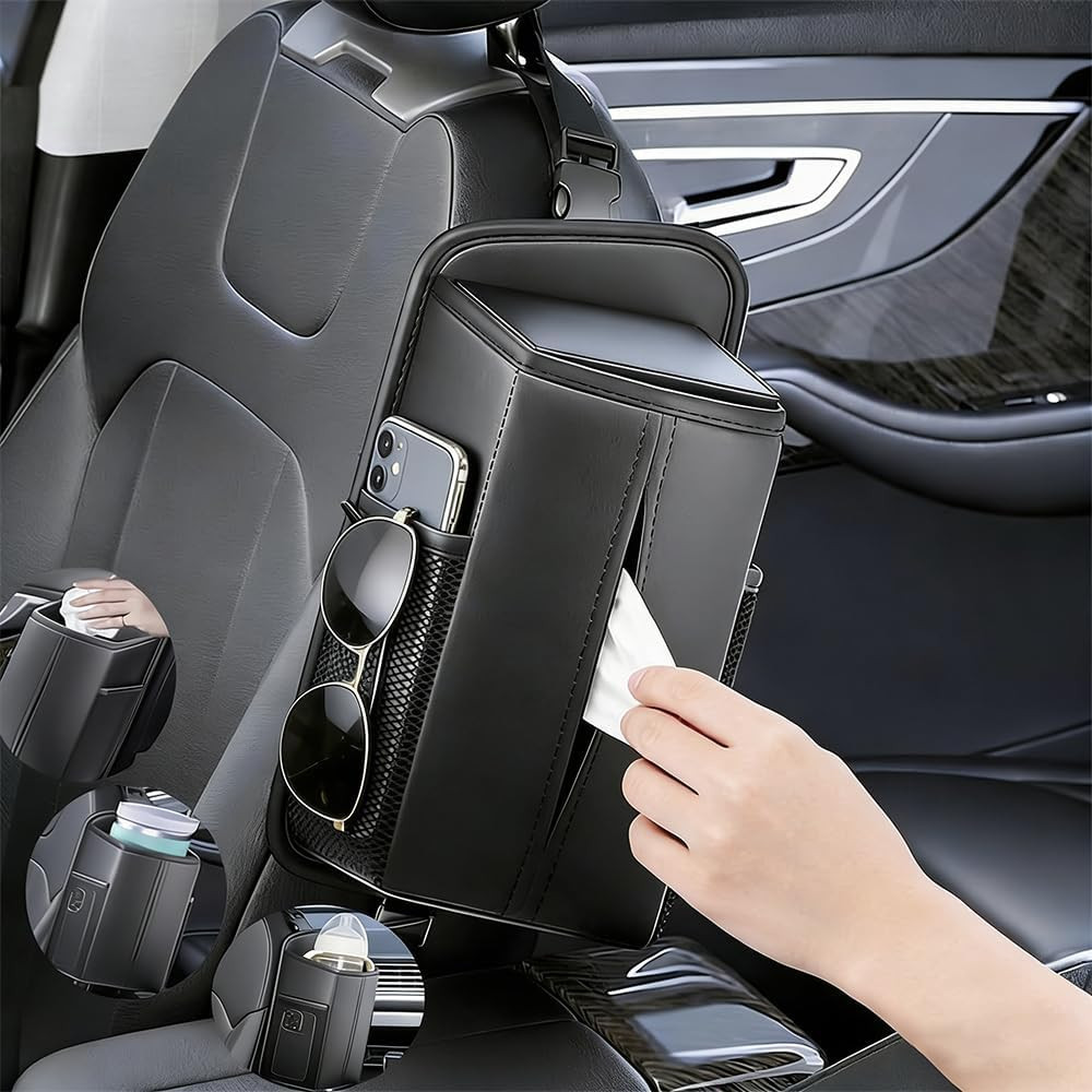 Car Tissue Holder, Multi-Purpose Car Storage Organizer, Fits Large Tissue Box, S
