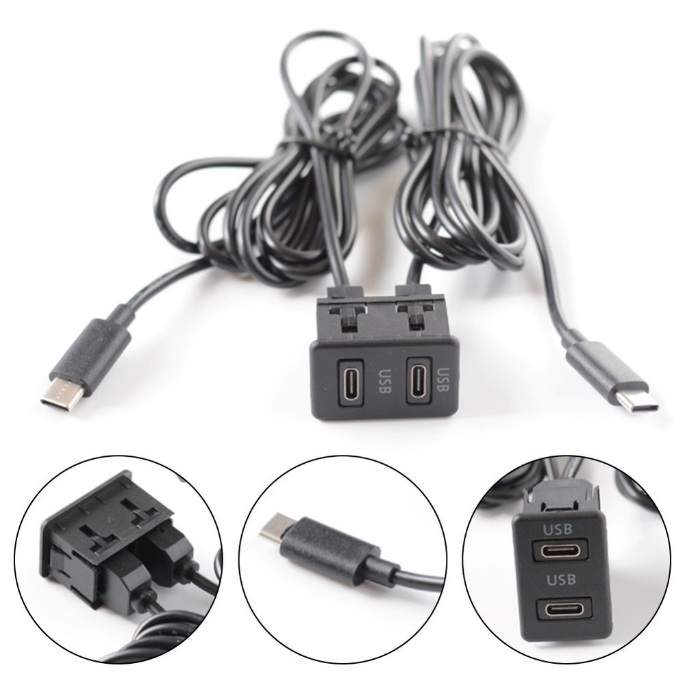 CENTER CONSOLE DUAL Type C PANEL SOCKET EXTENSION ADAPTER FOR VEHICLES