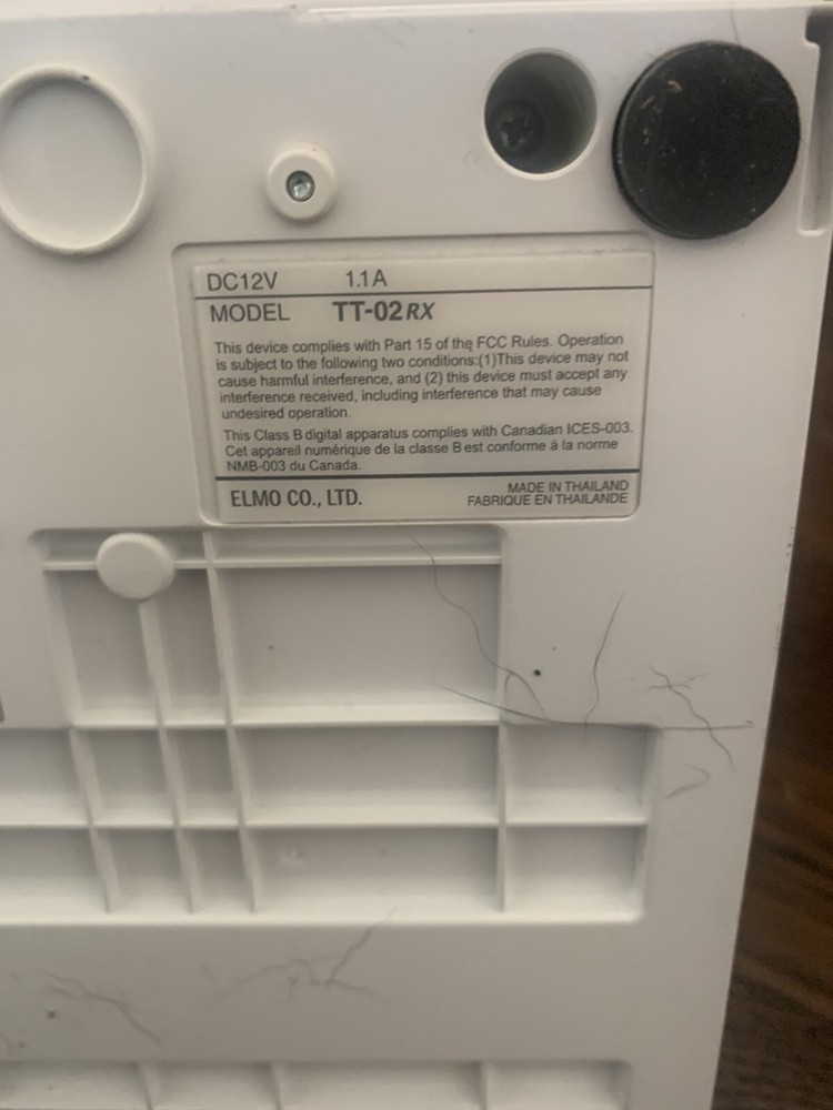 ELMO 5.2X OPTICAL ZOOM TT-02 RX Document Camera Visual Presenter Projector