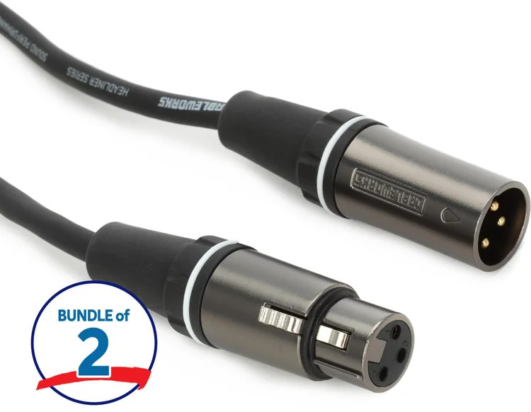 Gator Cableworks Headliner Series Microphone Cable - 100 foot (2-pack)
