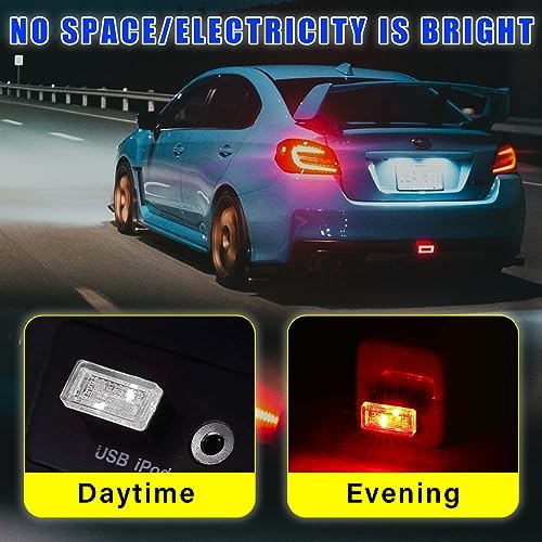 4 PCS USB LED Car Interior Atmosphere Lamp, Plug-in USB Decor Night Light, Red