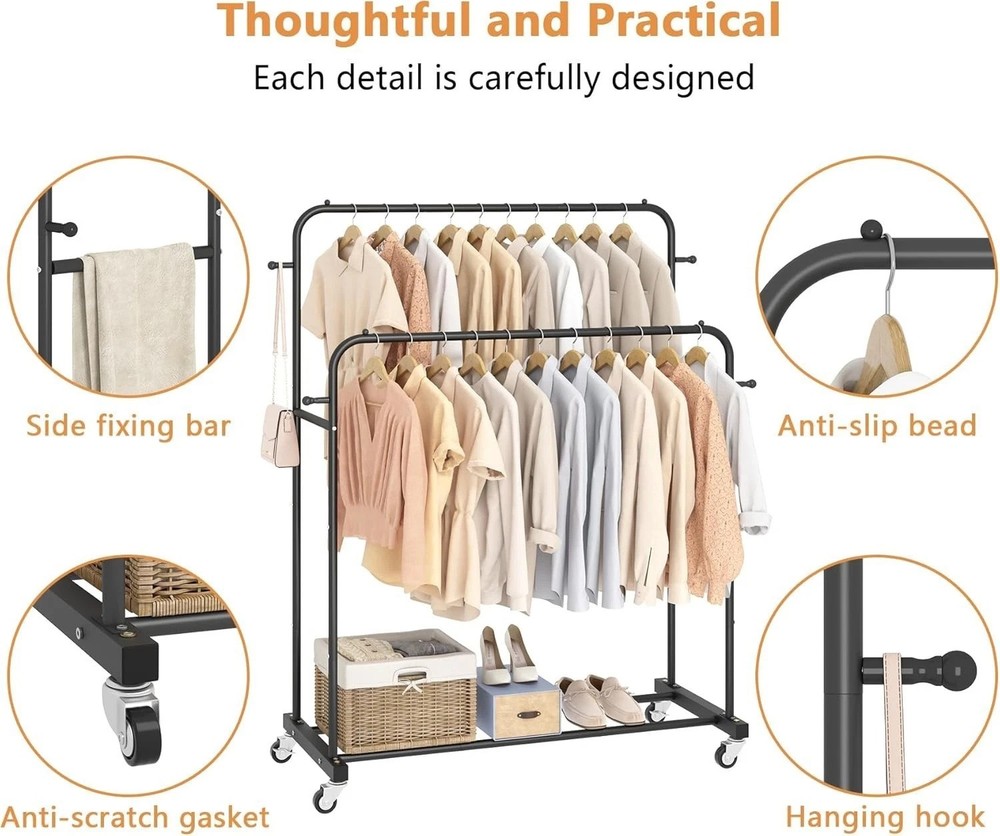 Multi-functional Clothing Rack with Hooks