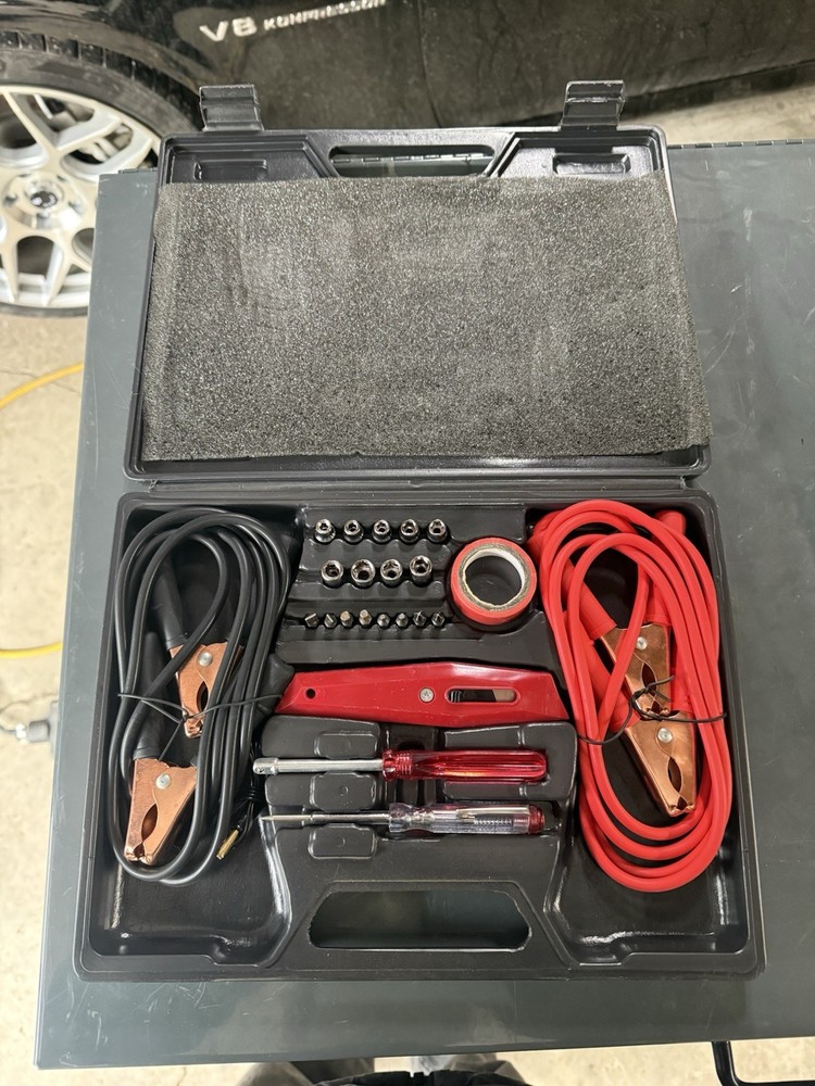 Emergency Roadside Tool Kit With Jumper Cables