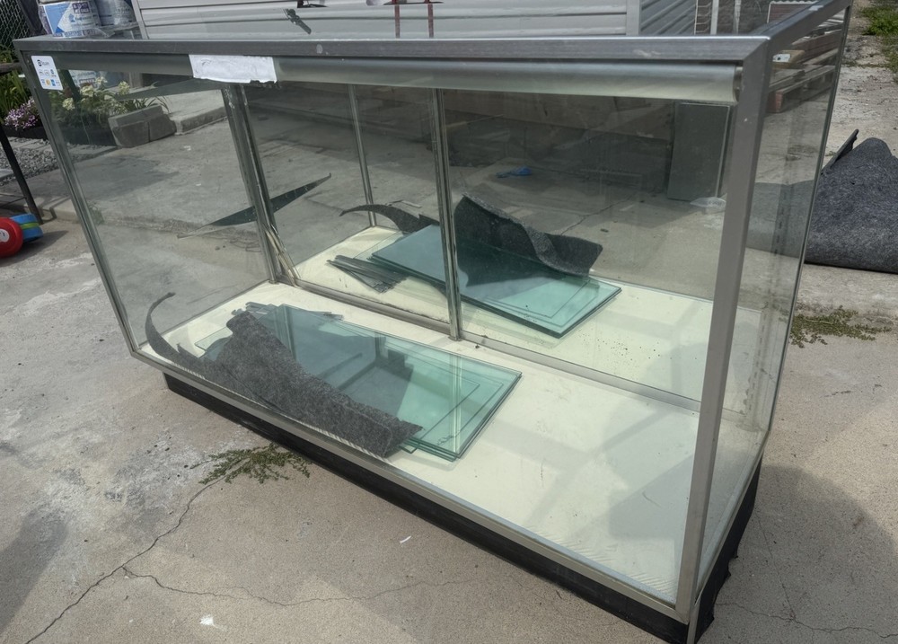 Glass Display Case For Store With Shelves & Lock