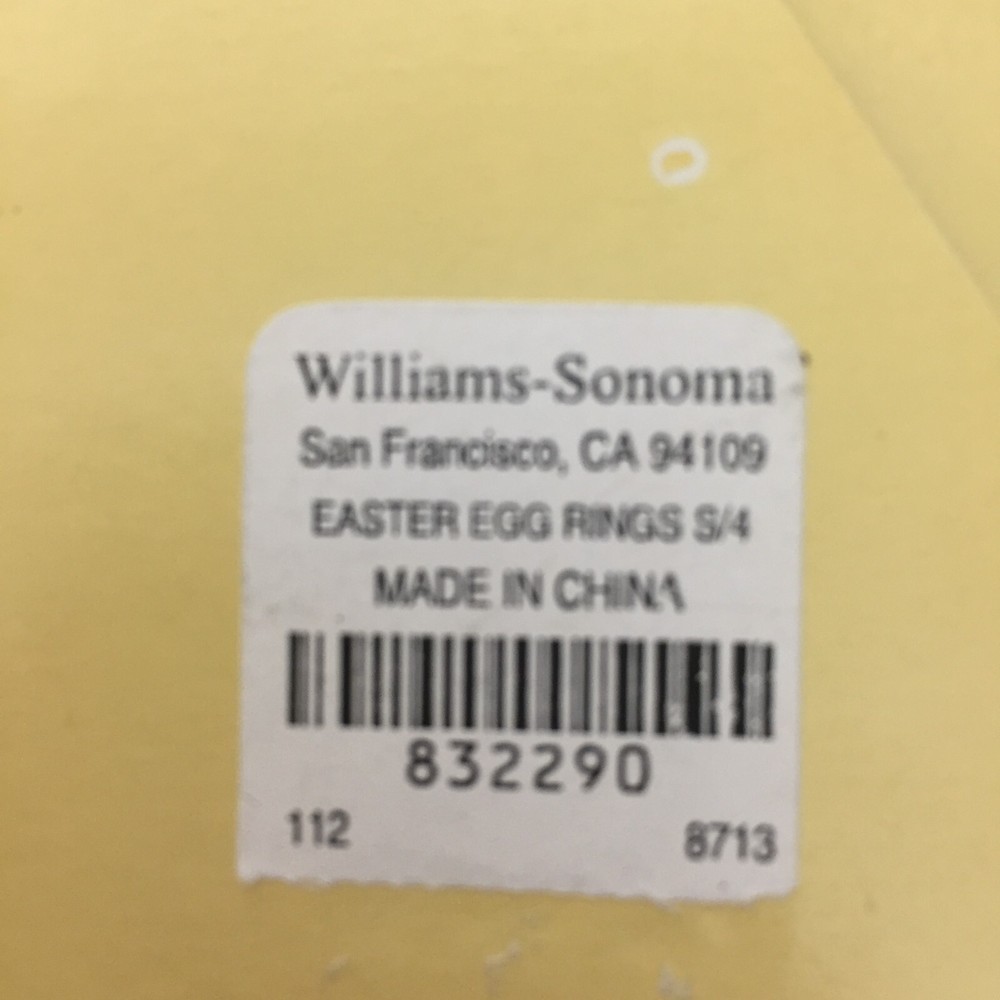 WILLIAMS SONOMA 4 Easter Egg Molds For Eggs Or Cookie Cutters 2015 Retired NEW