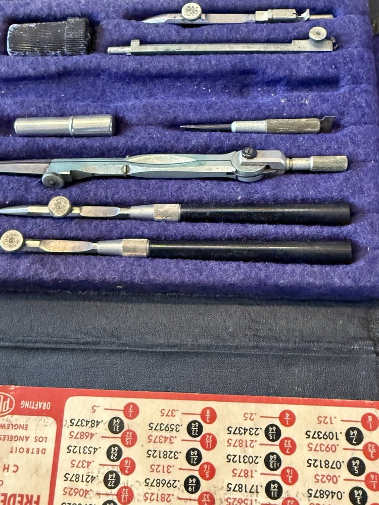 Vintage Frederick Post Excelsior 704 Drafting Compass Set Complete