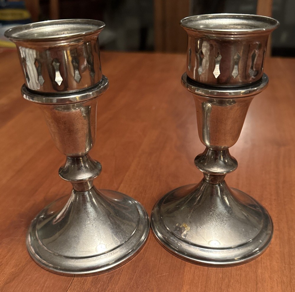 Vintage  Towle Silver-plate Candlestick Holders #3180 5 1/2”