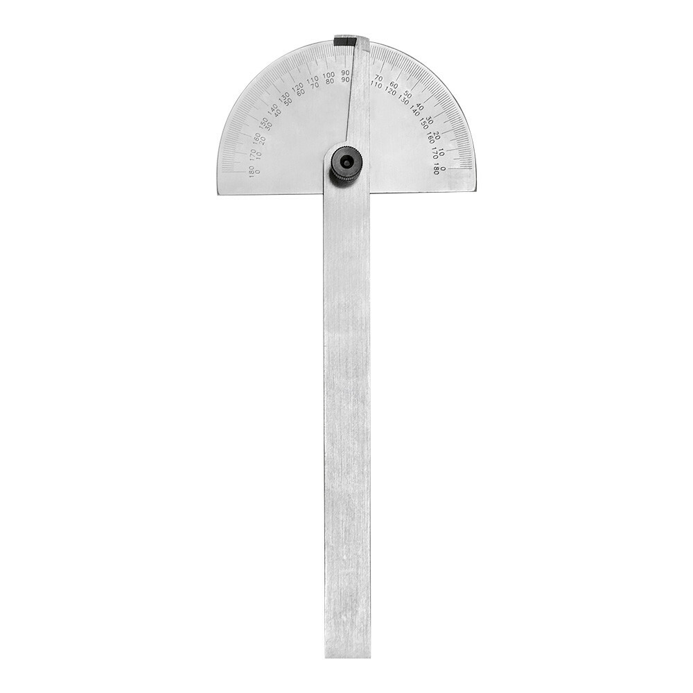Stainless Steel 180 Degree ROUND Head Depth Gage Protractor