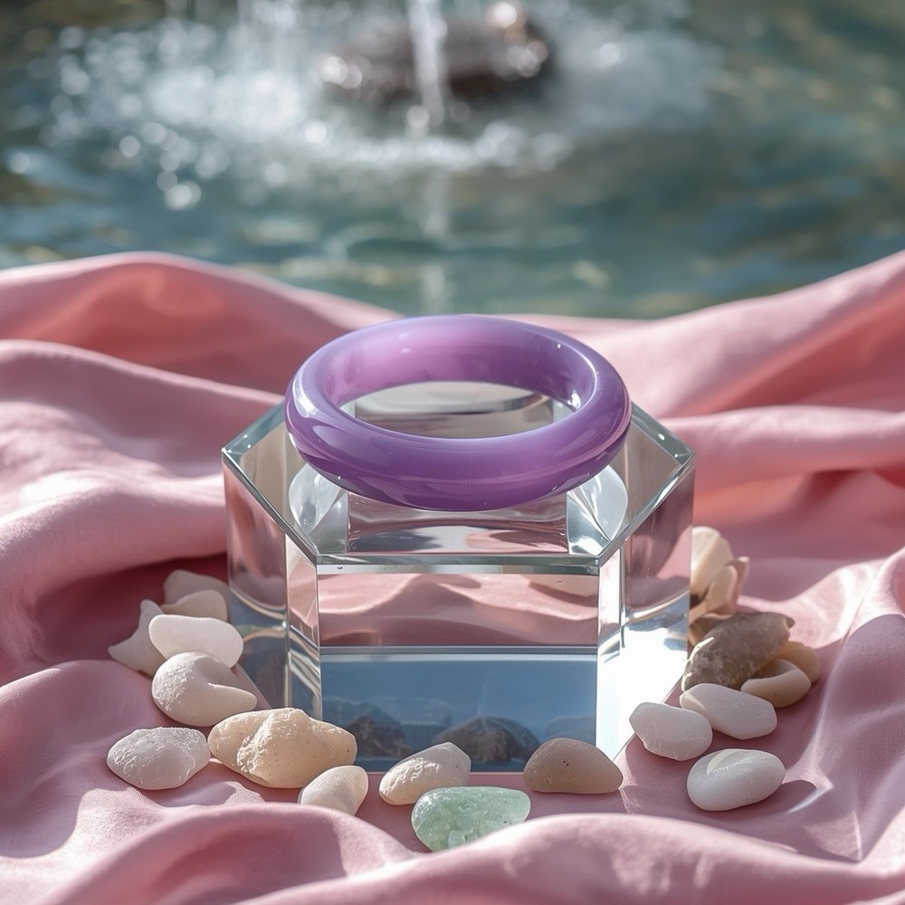 AAAA Round Thick Lavender Purple JADE Bangle 58mm