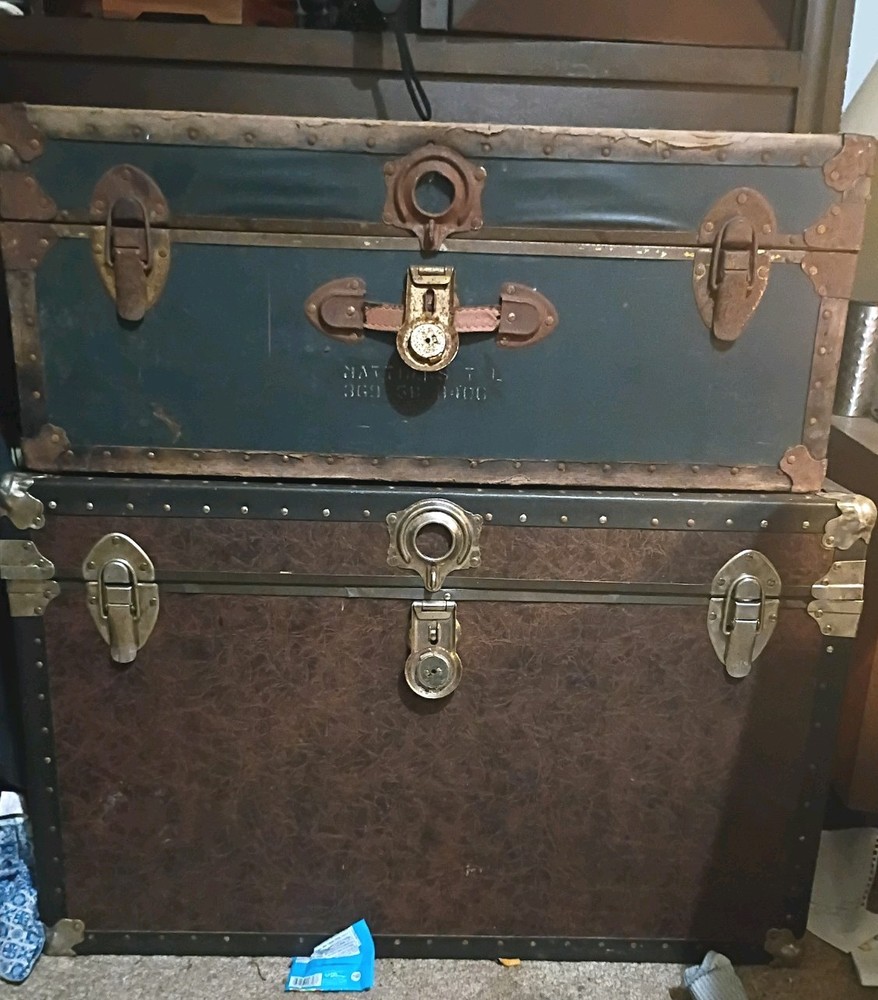 Three Old Vintage Style Trunks