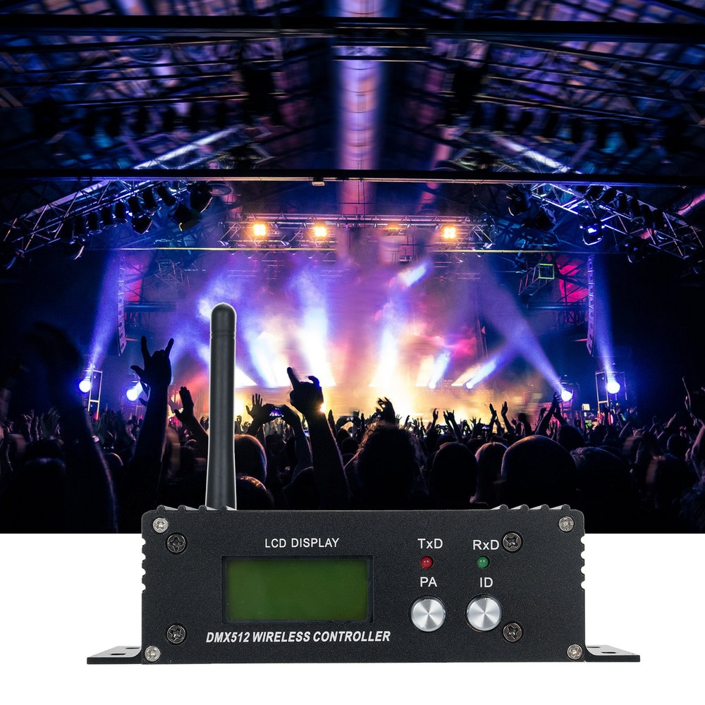 DMX 512 2.4G Wireless Controller Transmitter Receiver LCD Display Power