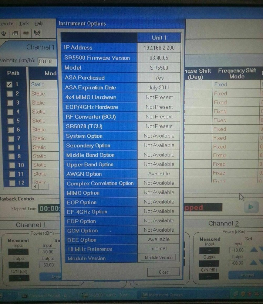 Spirent SR5500 Wireless Channel Emulator with OPTIONS - AWGN, DEE
