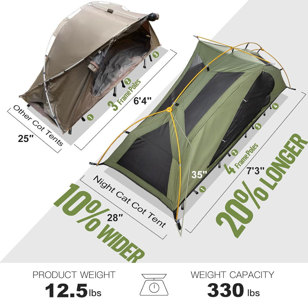 OFF-GROUND CAMPING COT TENT Waterproof Single Person Portable