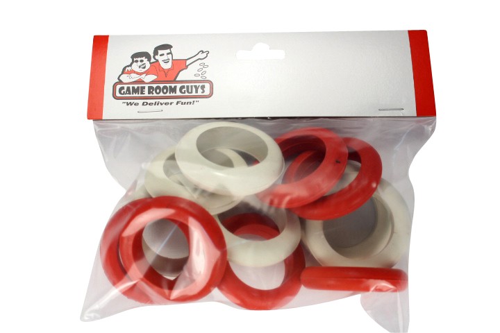 Bumper Pool Table Replacement Large Rubber Rings Set- 6 White, 6 Red