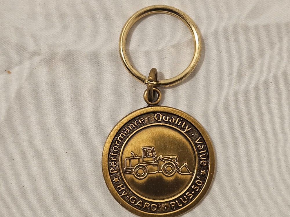 NEW JOHN DEERE WHEEL LOADER PERFORMANCE QUALITY VALUE HY-GARD PLUS 50 KEYCHAIN