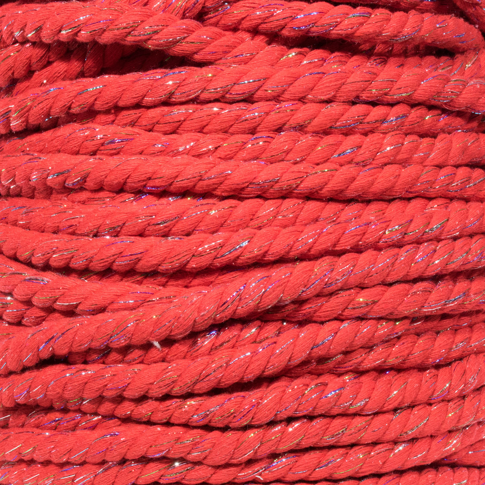 Twisted Three Strand Glitter Natural Cotton Rope