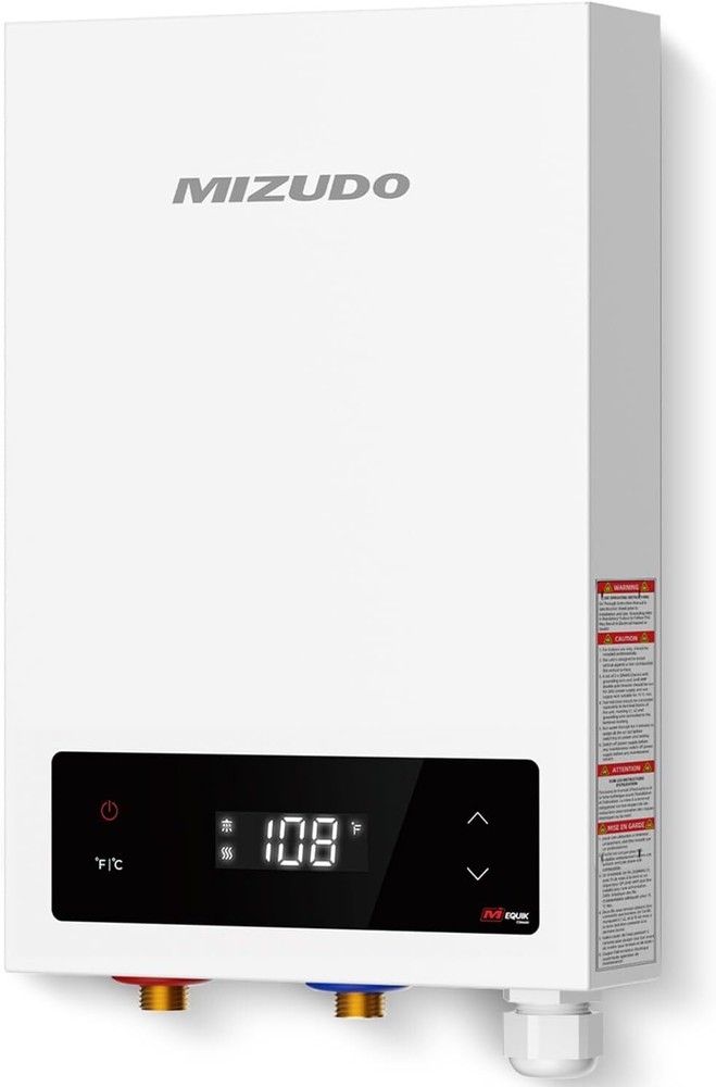 MIZUDO Tankless Water Heater Electric 14000 W 3.4 GPM with LED Digital Display