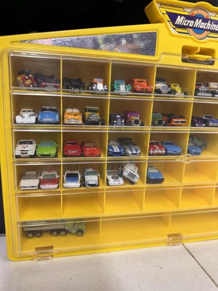 Micro Machines Yellow Clear Plastic Display Case for Toy Vehicles also