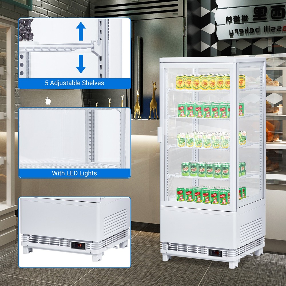 Refrigerator Display Case 3.5 Cu.Ft, Refrigerated Display Fridge for Pastry Cake
