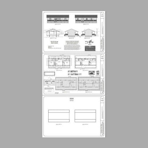 48x16 House - 2 Bedroom 2 Bath - 768 sqft - PDF Floor Plan - Model 2A