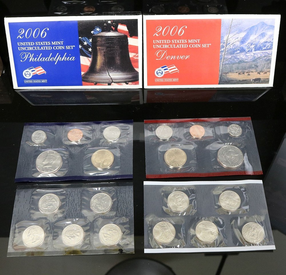 2006 P&D US  Mint Set Unc with Envelopes  20 Coins OGP Box #953