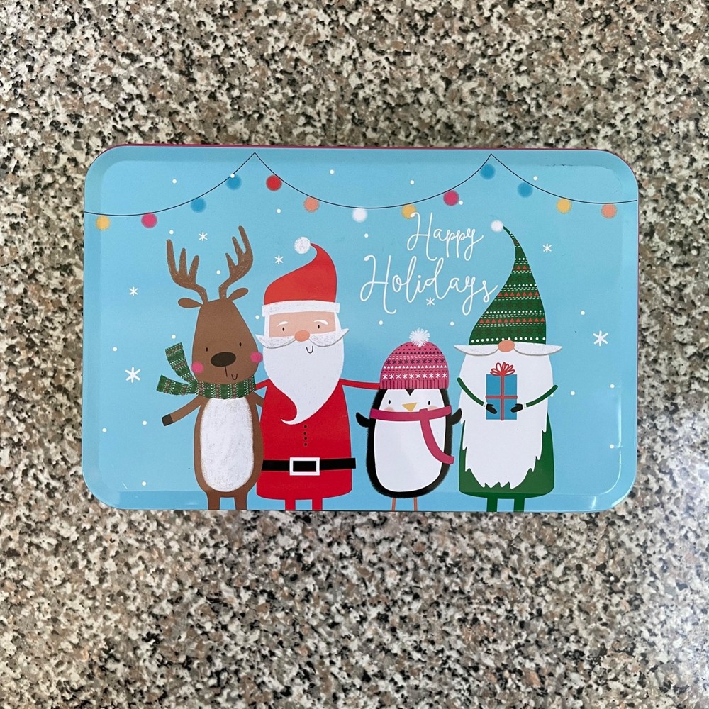 Tin Christmas Holiday Rectangular Box Empty Container Greenbrier International