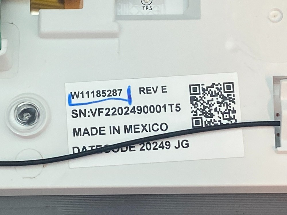 Whirlpool Washer Touchpad Control Panel P# W11112920 W11185287