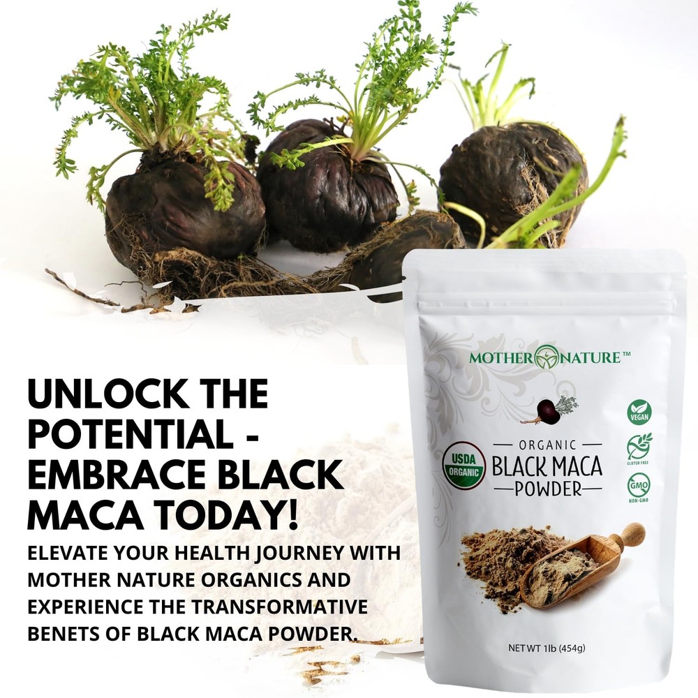 Black Maca Root - Organic Peruvian Maca for Men - Strength, Endurance & Perfo...