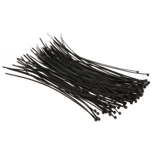 100pcs Black Self Locking Plastic Nylon Cable Ties, Wire Ties 2.5*150mm