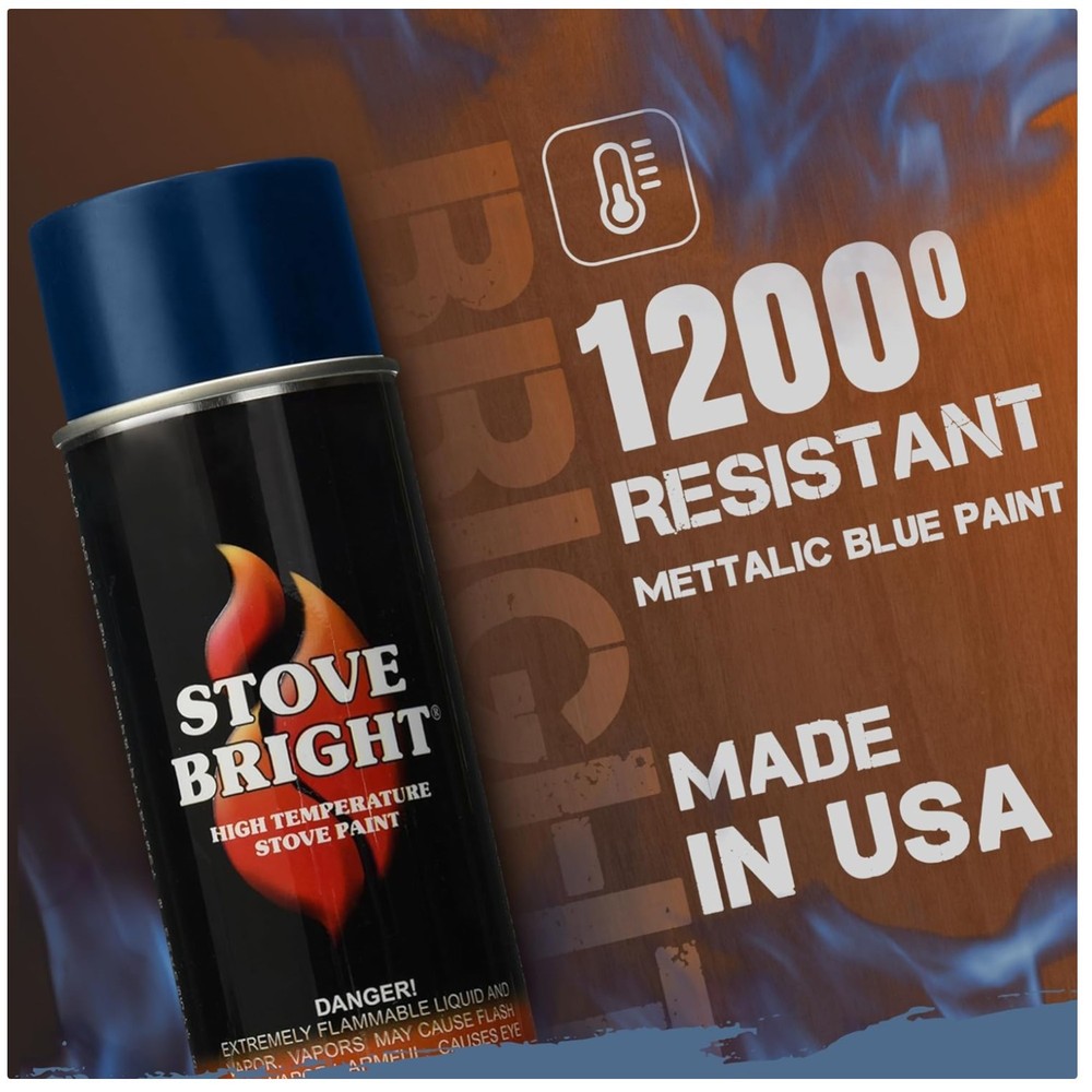 Metallic Blue High Temp Spray Paint - Rust Resistant