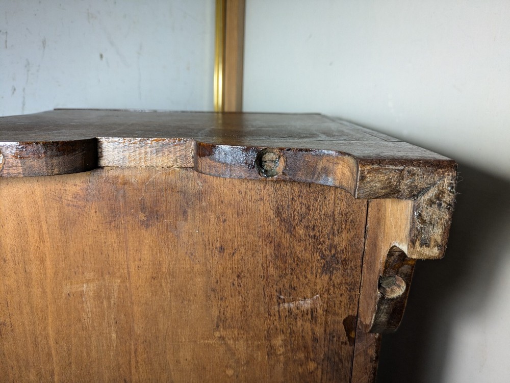 Antique Rustic Solid Wood Carpenter Tool Storage Box Chest Trunk with Lid N65