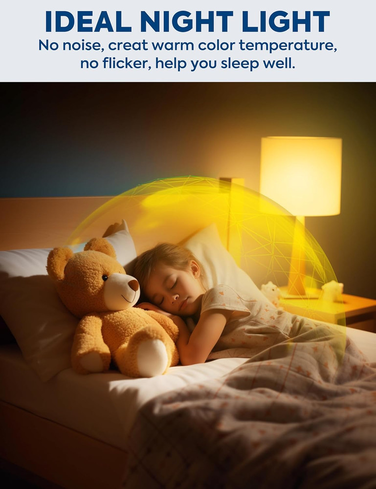 Yellow Bug Light Bulbs Outdoor, A19 LED 9W Amber Yellow, E26 Base, 4 Pack