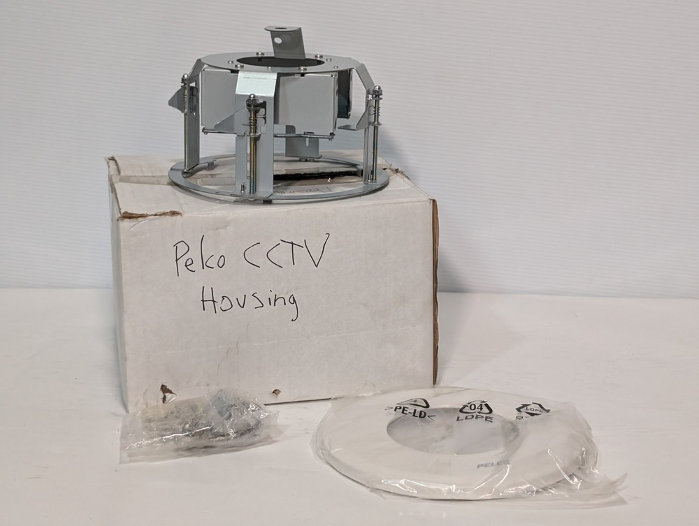 Pelco CCTV Flush Security Camera Mounting Housing Kit for Ceiling White Plate