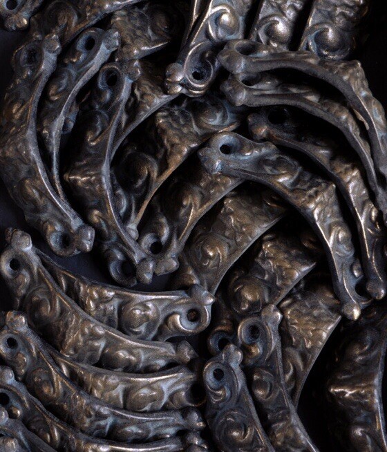 X1 SINGLE Drawer Pull Cup Handle Green Man Cast Iron Vintage - 11 AVAILABLE