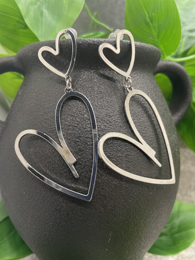3” Silver-Tone Earring Set Retro Boho Dangle Drop New Free Ship A2807