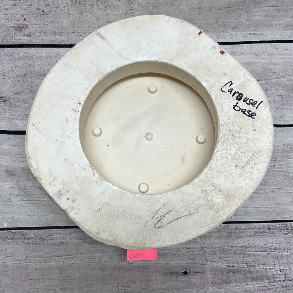 Vintage Unbranded Ceramic Casting Mold Carousel Base #1328