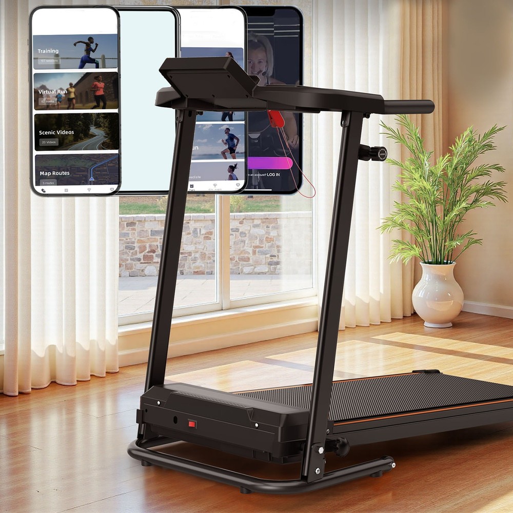 Foldable Under-Desk Treadmill for Home Use, Remote-Controlled with LED Display