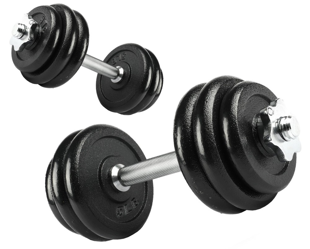 40lb Adjustable Dumbbell Set, Chrome & Black