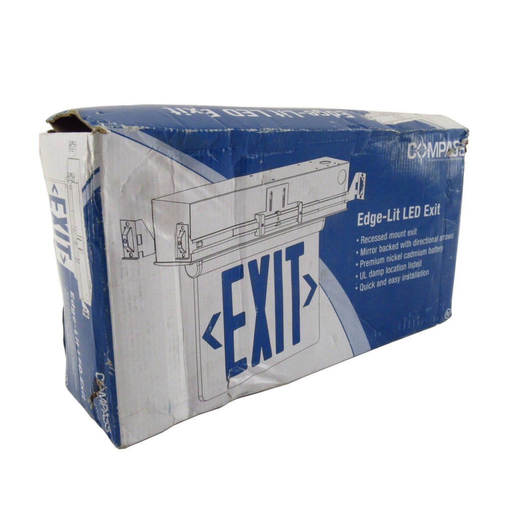 Compass Mount Exit Sign Industrial Office Edge-lit LED Acrylic Panels 2a