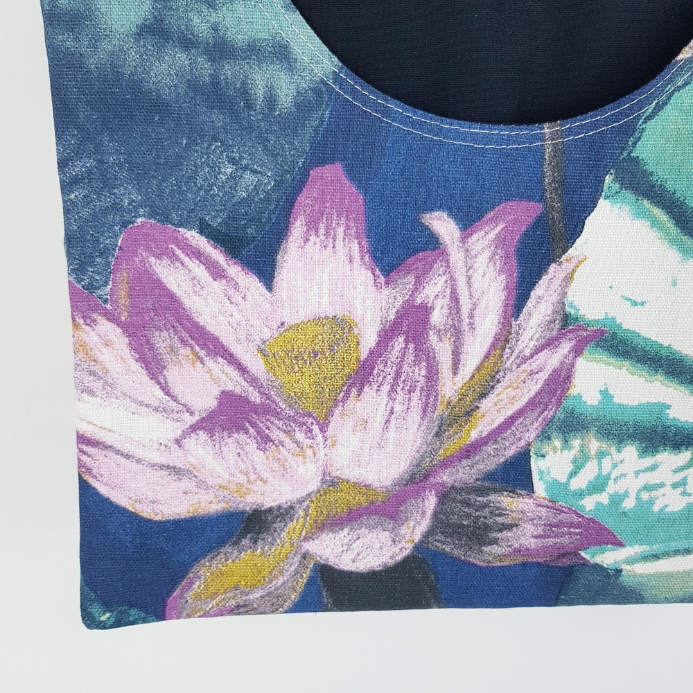 Peg Bag Handmade Blue Abstract Flower Print Lined Laundry Clothes Peg Holder