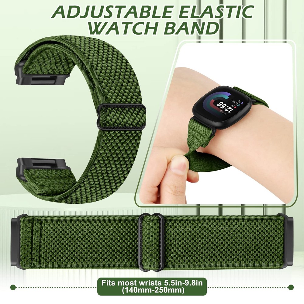 Stretchy Bands Compatible with Fitbit Versa 4/Versa 3/Sense 2/Sense Bands, Ad...