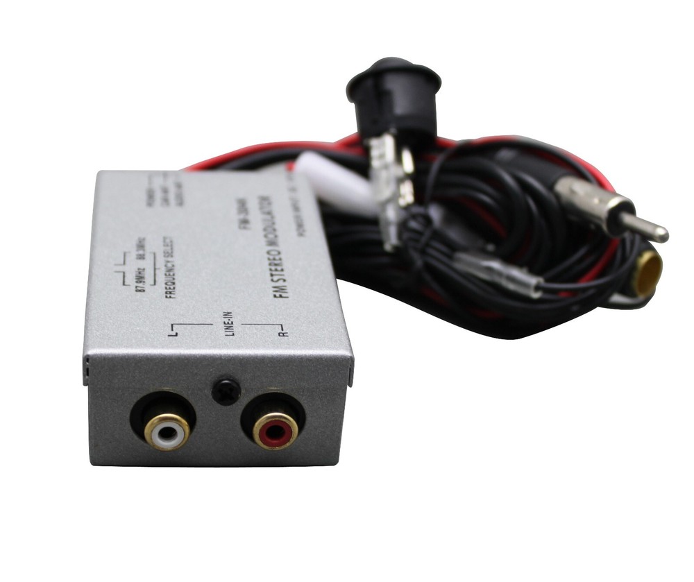 FM Modulator Stereo Radio RCA AUX Input Adapter Wired 3.5MM RCA Transmitter
