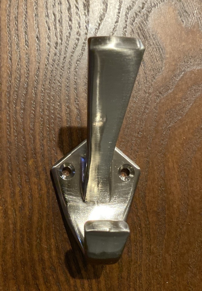 Hickory Coat, Robe Hook. Satin Finish. Classic, Modern Angular Square P25020-SN