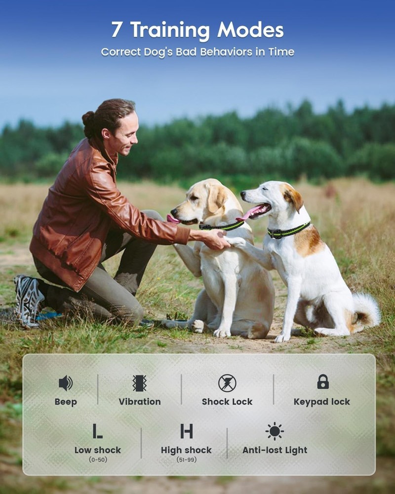 Remote Dog Shock Collar with 7 Modes & 4200Ft Range - Safe & Effective Training