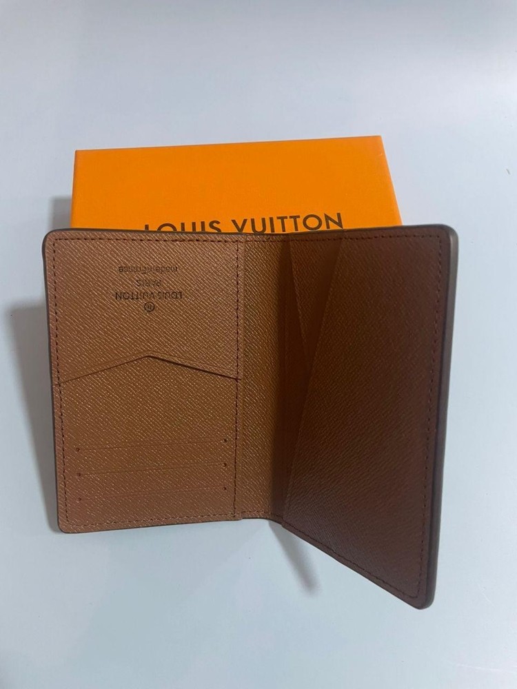 LV Louis Vuitton Pocket Organizer Monogram Eclipse Brown