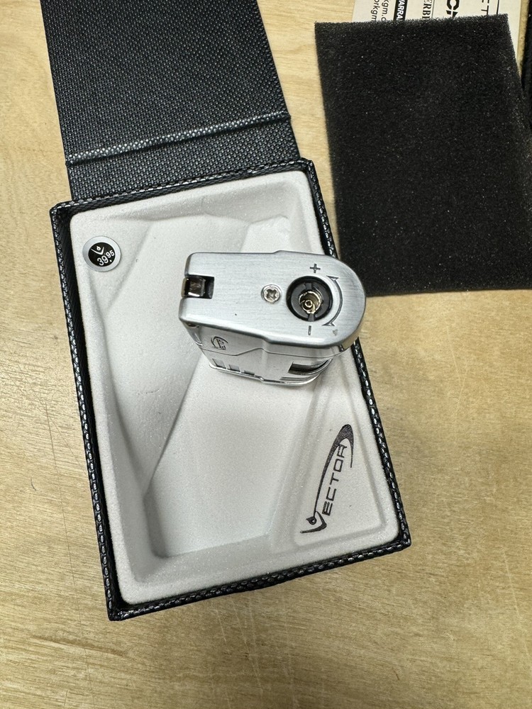 Vector Delta - Double Jet Flame Torch Lighter - Chrome Satin - New