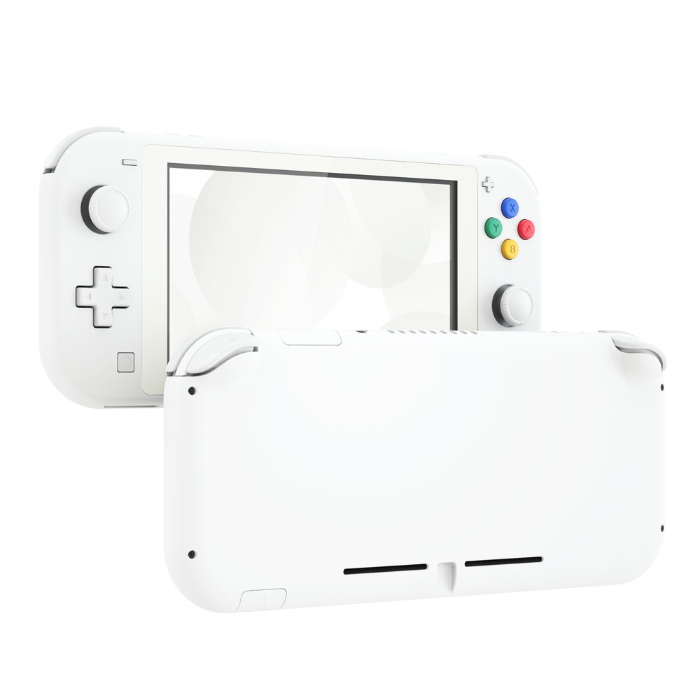 For Nintendo Switch Lite Front & Bottom Shell Screen Protector Buttons Set White