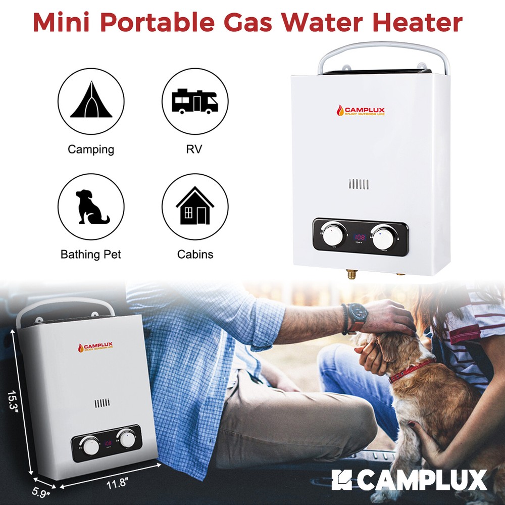 Camplux Mini  LPG Portable Water Heater Propane Gas Instant Hot Shower Camping